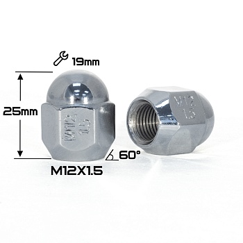 ГАЙКА КОНУС CHROME М12*1,5 (L25 NEX 19)    