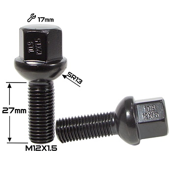 БОЛТ СФЕРА BLACK М12*1,5 (27/52 NEX 17) B 003   