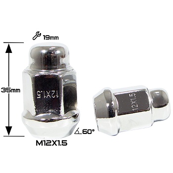 ГАЙКА Хром М12*1,5  (L35 NEX 19) N008HC35   