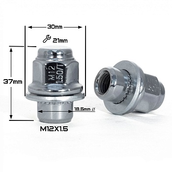 ГАЙКА ПРЕССШАЙБА CHROME М12*1,5 (L37 NEX 21)    