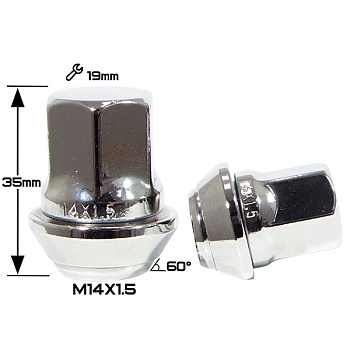 ГАЙКА ХРОМ FORD ORIGINAL М14*1,5 N044   