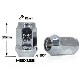 ГАЙКА КОНУС CHROME М12*1,25 (L35 NEX 19)    