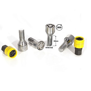 БОЛТ СЕКР. ( M14*1,5 ) H=30 (LB 008SL) (4+2 KEY) PLASTIC PACK    