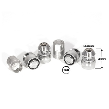 ГАЙКА СЕКР. ( M12*1,25 ) L=34 (LN 0031) (4+2 KEY) PLASTIC PACK    