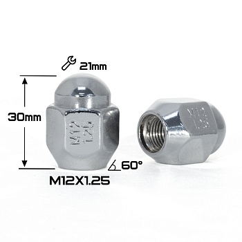 ГАЙКА КОНУС CHROME М12*1,25 (L30 NEX 21)    