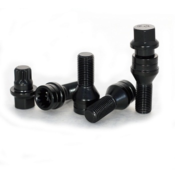 БОЛТ СЕКР. ( M14*1,5 ) H=26 (LB 005) (4+2 KEY) PLASTIC PACK BLACK    