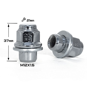 ГАЙКА ПРЕССШАЙБА CHROME М12*1,5 (L37 NEX 21)    