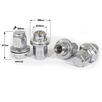 ГАЙКА ХРОМ ORIGINAL 14*1,5 (L47 NEX 22) N051-B