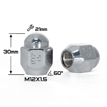 ГАЙКА КОНУС CHROME М12*1,5 (L30 NEX 21)    