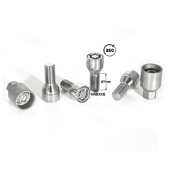 БОЛТ СЕКР. ( M12*1,5 ) H=27 (LB 0081SL) (4+2 KEY) PLASTIC PACK    