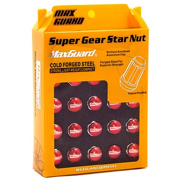 M03-2HBA CHROME BODY+ RED CAP ( M12*1,5 )  (16+4+2) (L=34, 19/21 NEX)