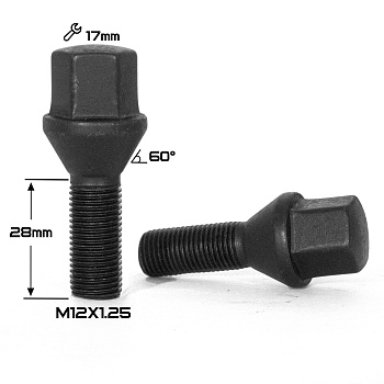 БОЛТ КОНУС BLACK OXIDE М12*1,25 (H28 NEX 17)    