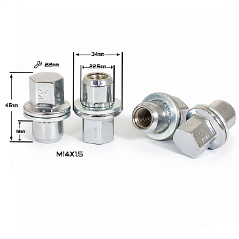 ГАЙКА ПРЕССШАЙБА CHROME М14*1,5 (L46 NEX 22) LAND ROVER    