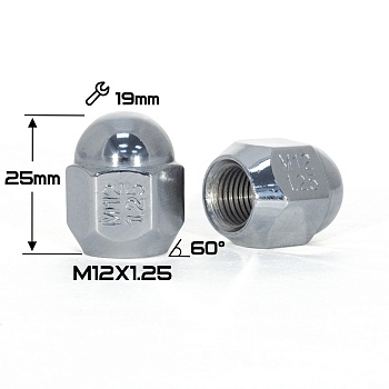 ГАЙКА КОНУС CHROME М12*1,25 (L25 NEX 19)    