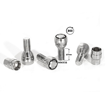 БОЛТ СЕКР. ( M14*1,5 ) H=27 (LB 0081) (4+2 KEY) PLASTIC PACK    