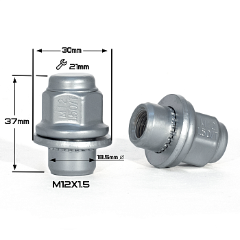 ГАЙКА ПРЕССШАЙБА MATT CHROME М12*1,5 (L37 NEX 21)    