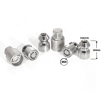 ГАЙКА СЕКР. ( M12*1,5 ) L=34 (LN 0031SL) (4+2 KEY) PLASTIC PACK    