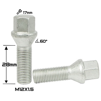 БОЛТ КОНУС DACROMET М12*1,5 (H28 NEX 17) B 001   