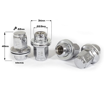 ГАЙКА ПРЕССШАЙБА CHROME М14*1,5 (L46 NEX 22) LEXUS    