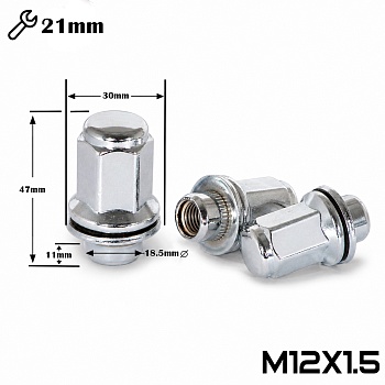 ГАЙКА ХРОМ ORIGINAL 12*1,5 (L47 Nex 21) N050-B   