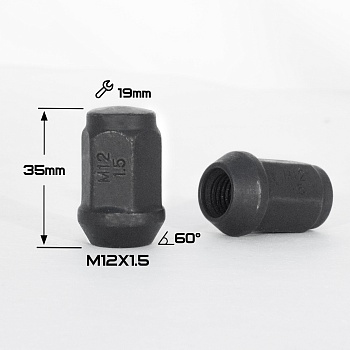 ГАЙКА КОНУС BLACK OXIDE М12*1,5 (L35 NEX 19)    